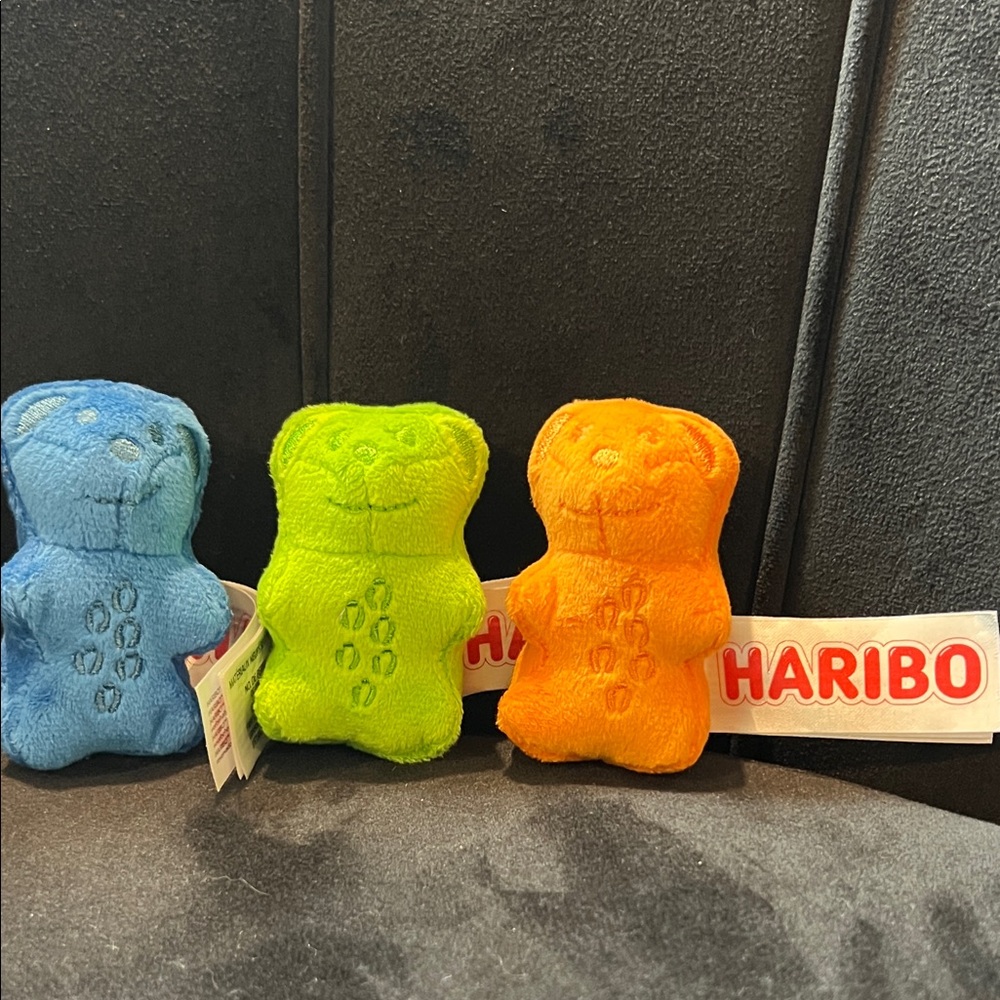 HARIBO Plush Gummy Bear Trio - Blue, Green, Orange